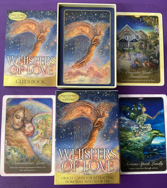 Whispers of Love Oracle Deck by Angela Hartfield and Josephine Wall