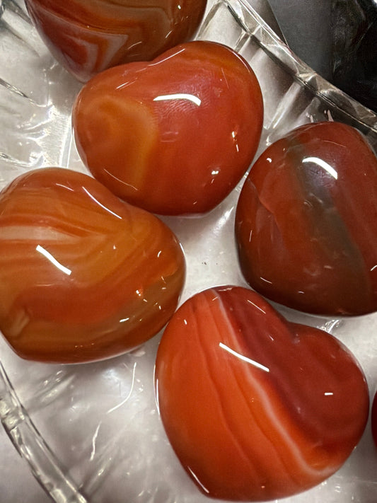 Carnelian Heart Carving 1.5 X 1.75"