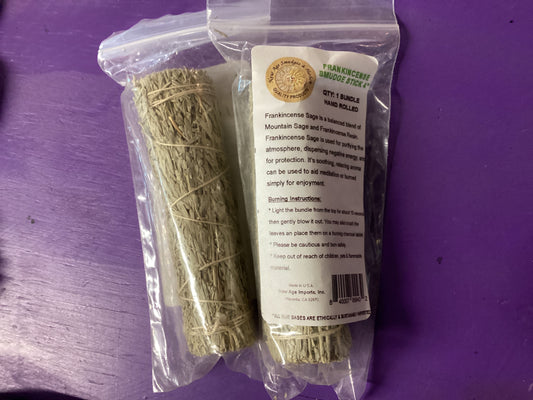 4" Sage & Frankincense smudge stick
