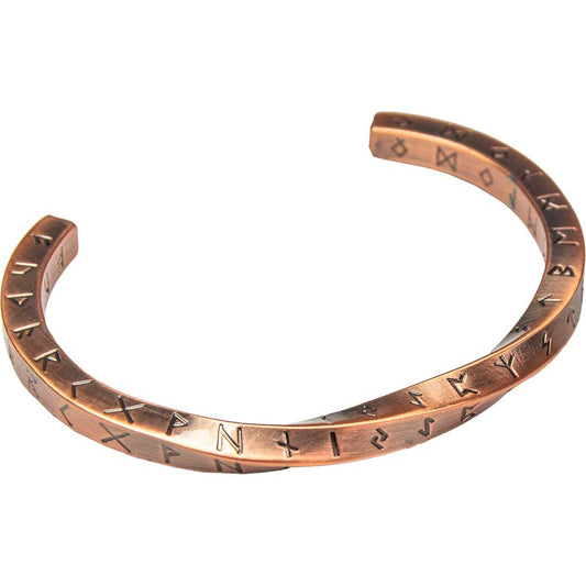 Stainless Steel Viking Twist Bracelet - Nordic Runes Copper