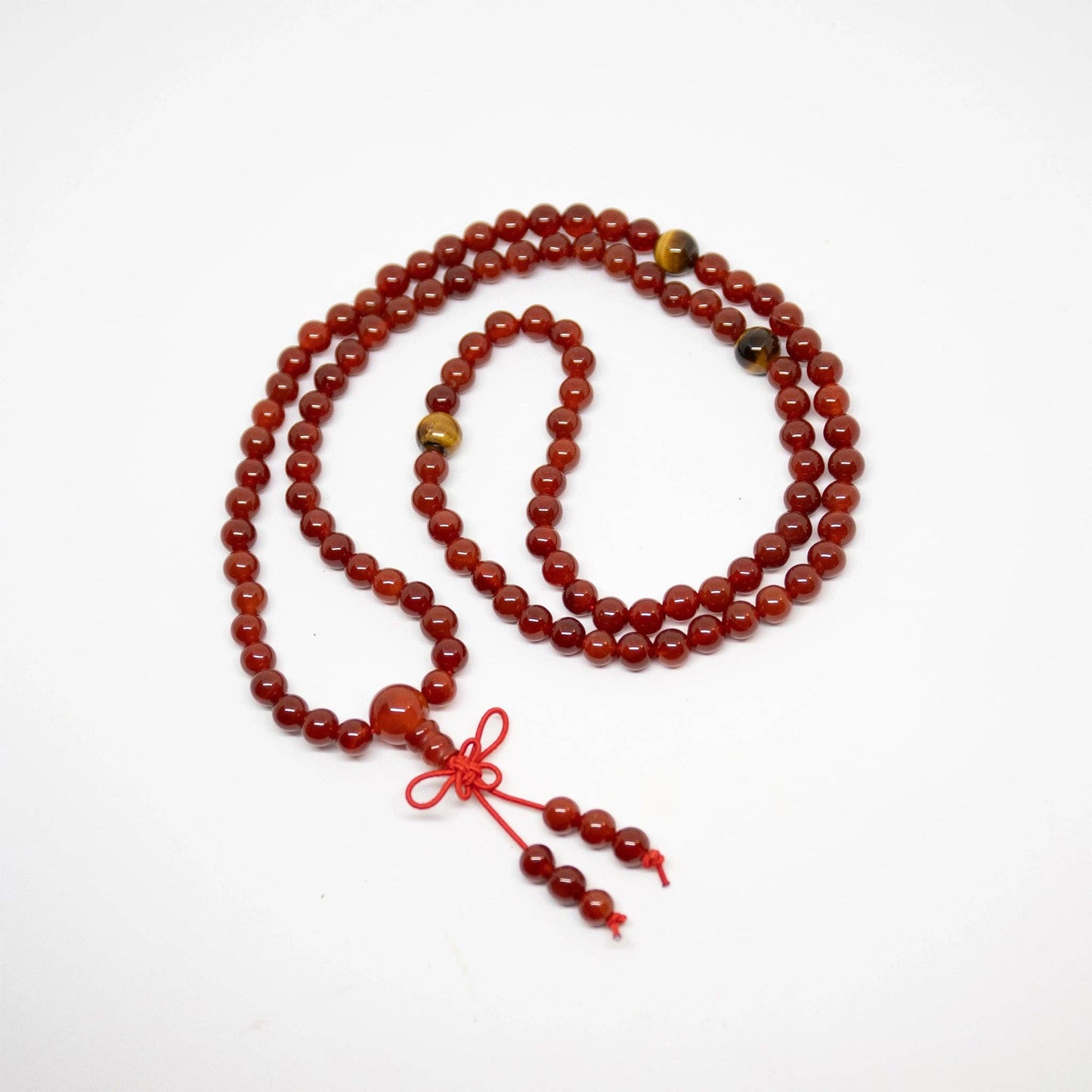 Carnelian & Tiger's Eye 108 Mala Prayer Beads 6mm