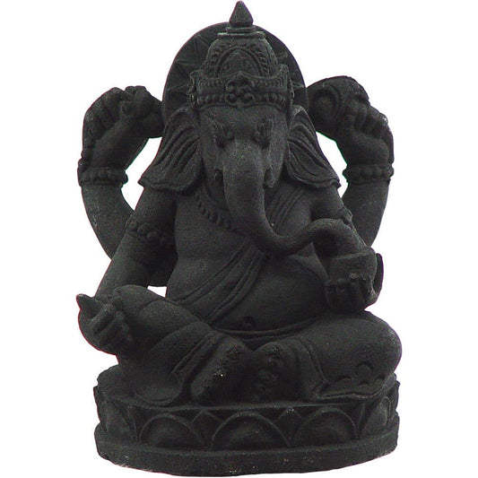 Volcanic Stone Statue Ganesha Black (Each)