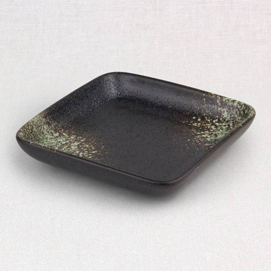Smudging Plate - Black and Green Glaze