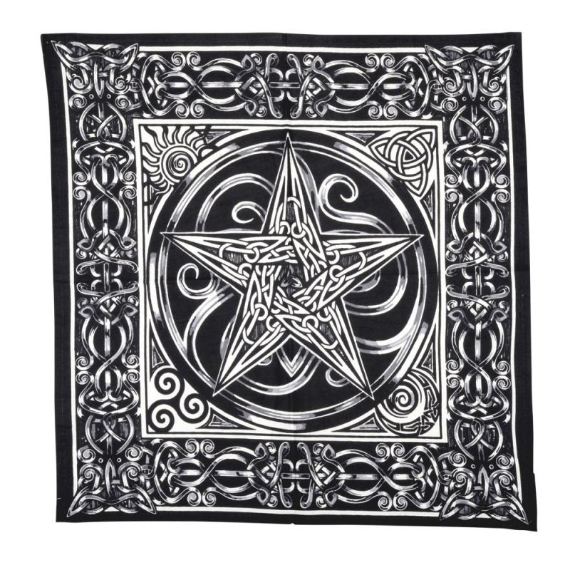 Silver Pentacle Altar Cloth 24x24