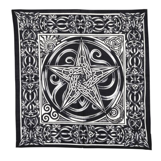 Silver Pentacle Altar Cloth 24x24