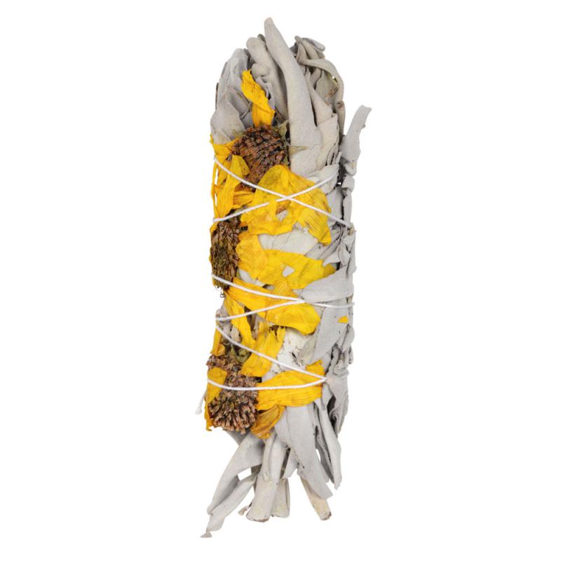 4" MINI WHITE SAGE & SUNFLOWER