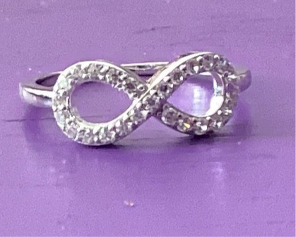 Sterling Silver Crystal Infinity Ring