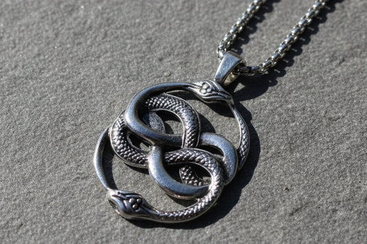 Double Ouroboros Necklace 1.5”