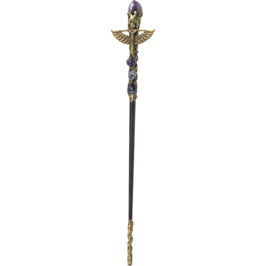 Magick Wand - Amethyst w/ Gold Isis