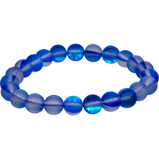 Elastic Bracelet 8mm Round Beads - Glass Cat Eye Assorted