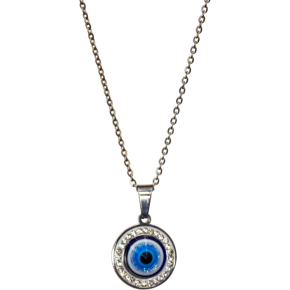 Evil Eye Protection Necklace - Evil Eye w/ rhinestones (Each)
