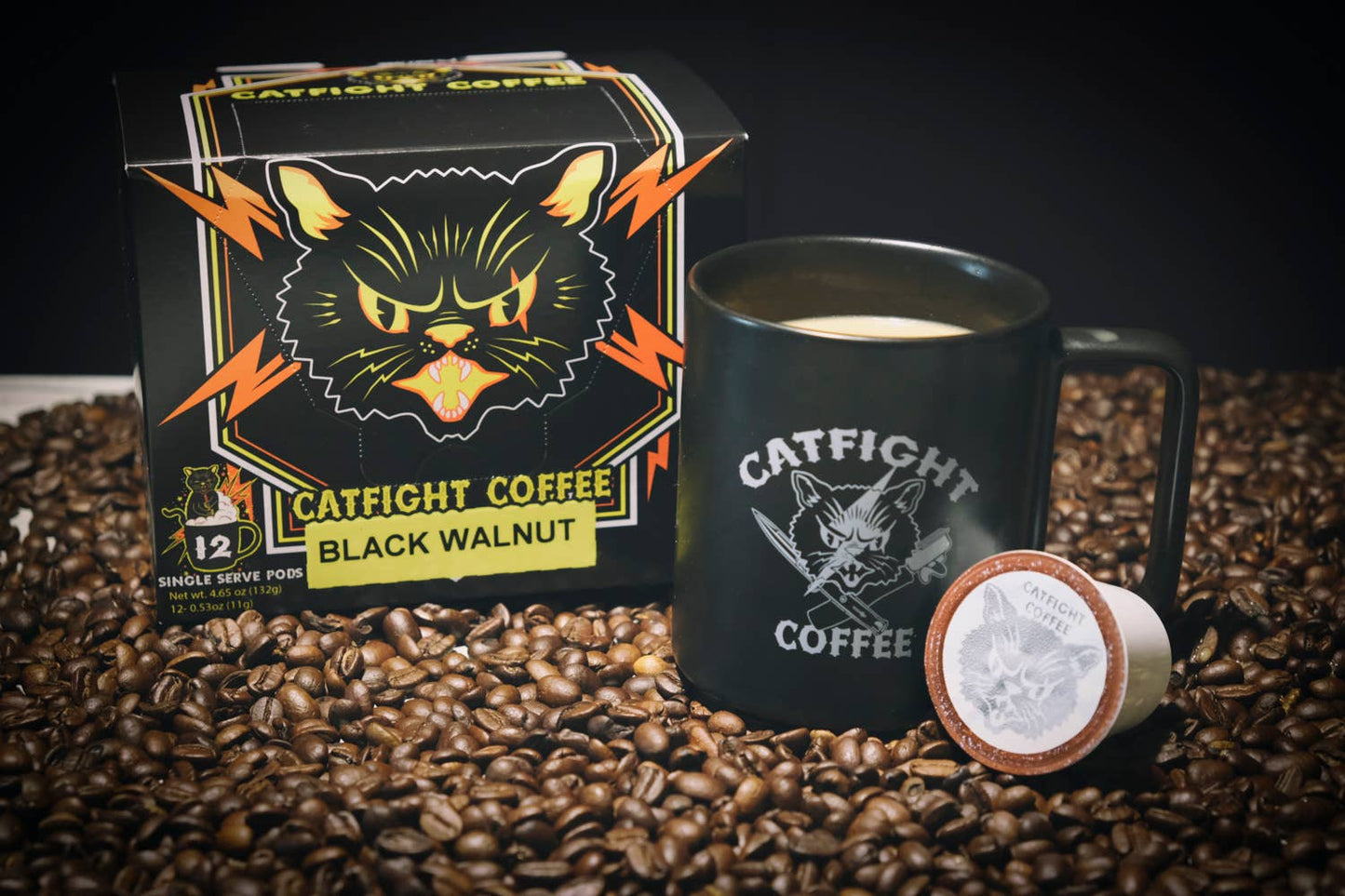 Cat Fight Coffee Black Magic English Walnut K-Cup Pods
