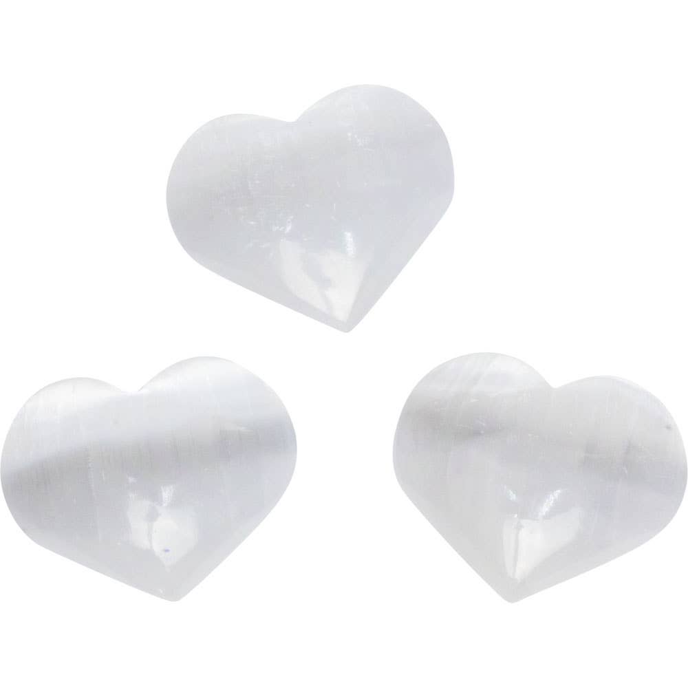 Mini Selenite Puffed Hearts