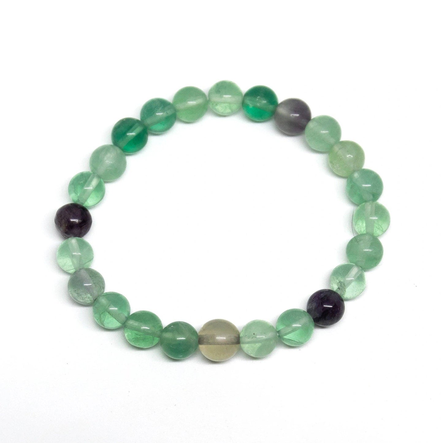 Rainbow Fluorite  Beaded Bracelet - Wrist Mala - 8mm