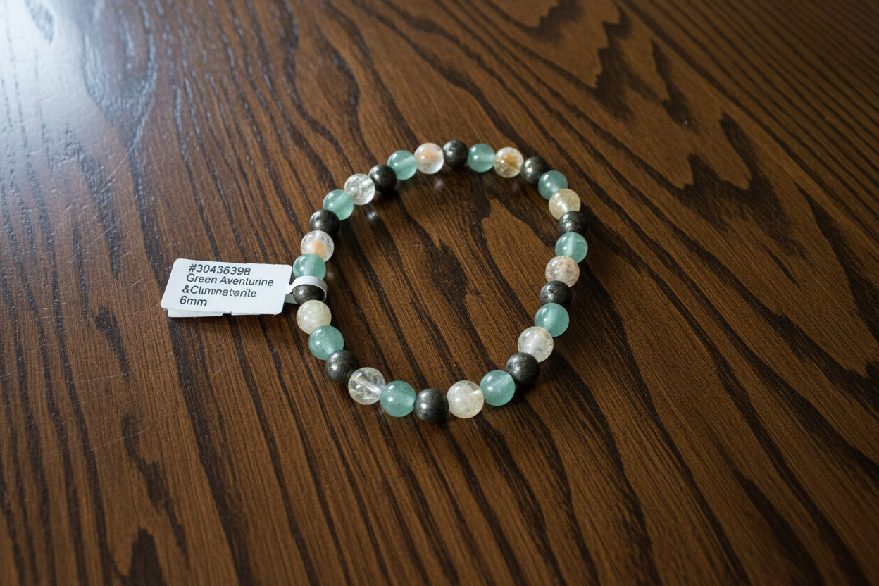 6mm Aventurine, Green, Citrine & Pyrite bracelet