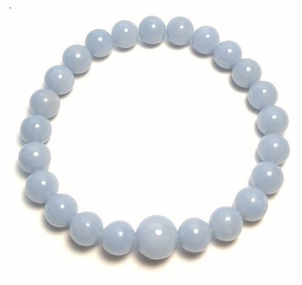 Angelite  Beaded Bracelet - Wrist Mala 8mm