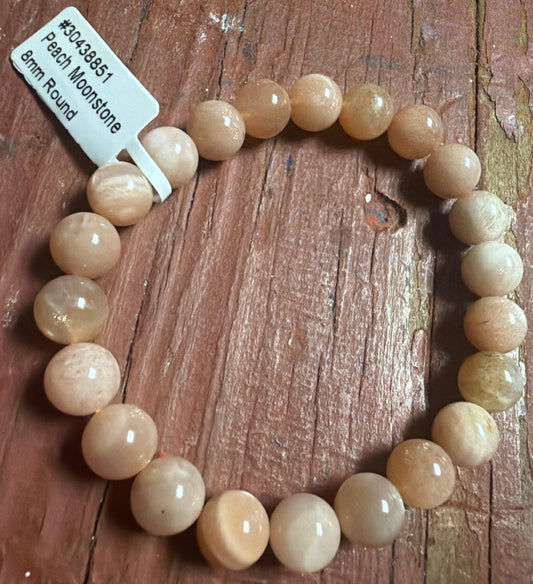 Peach Moonstone Bracelet 8mm