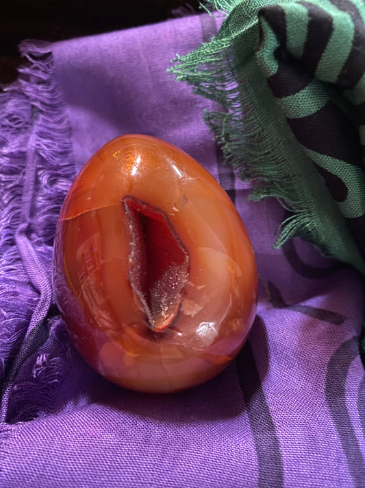 Carnelian Egg Carving