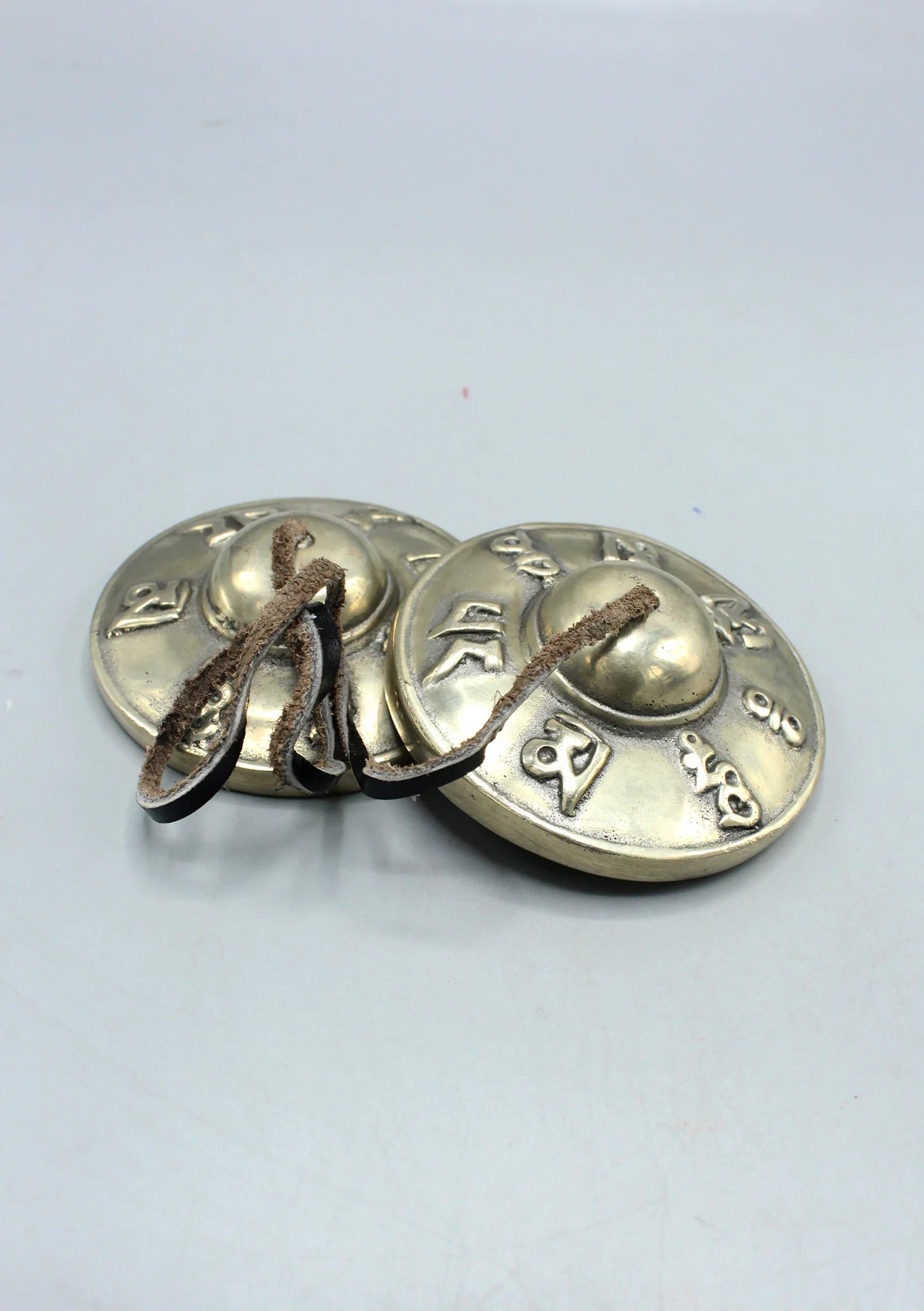 Om Mani Carving Meditation Cymbals