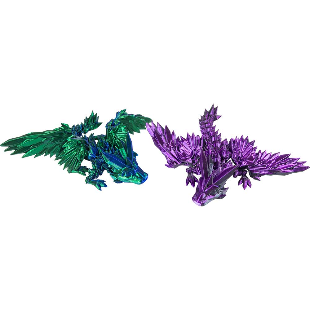 3D Printed Fidget Mini Crystal Winged Dragon