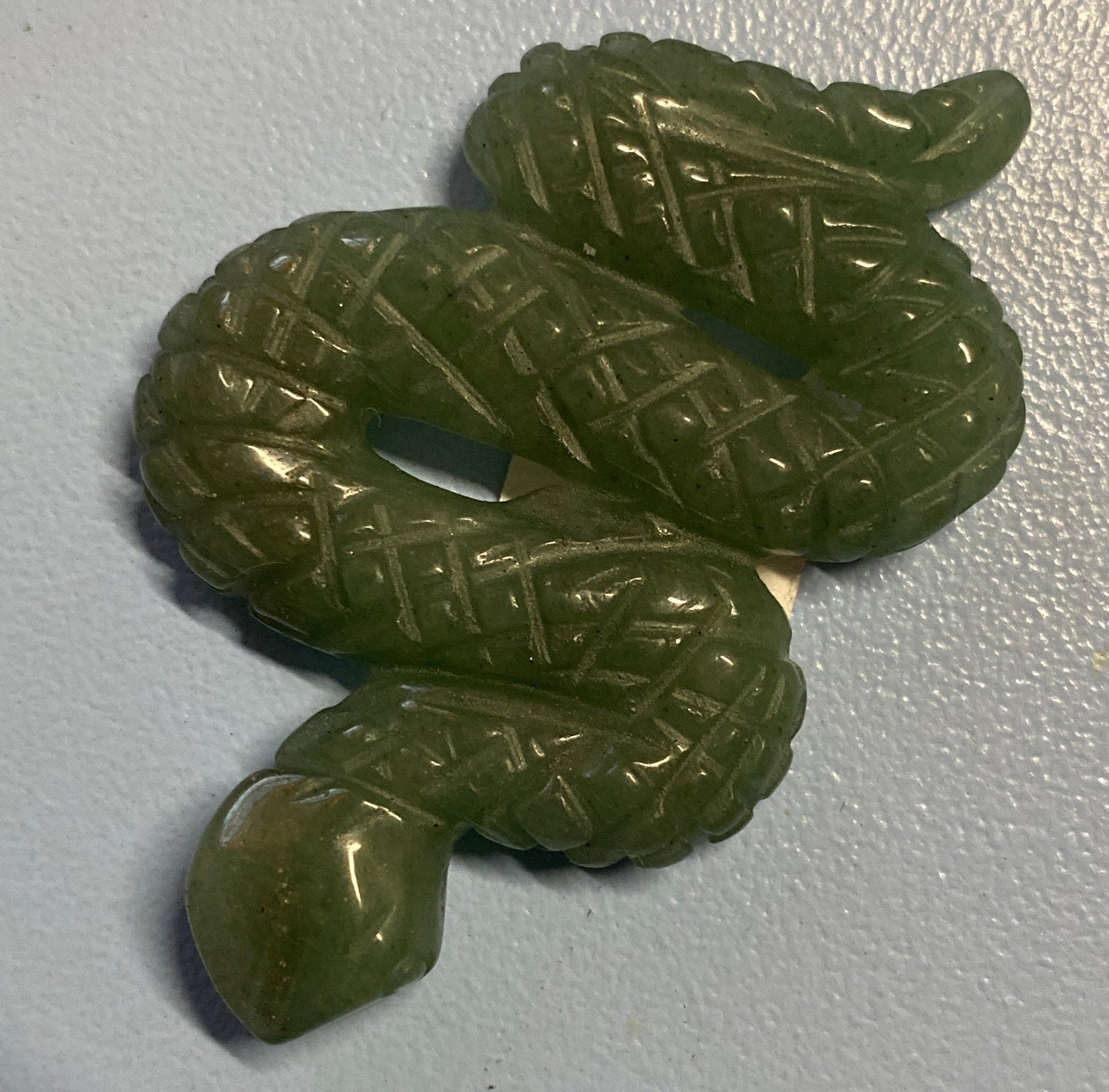 Green Aventurine Snake Carving