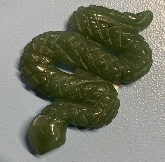Green Aventurine Snake Carving