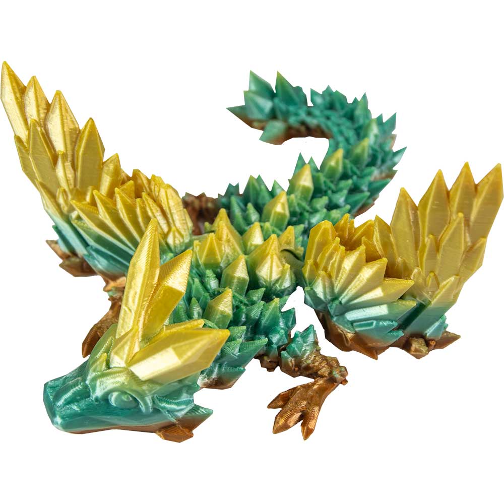3D Printed Fidget Mini Crystal Winged Dragon