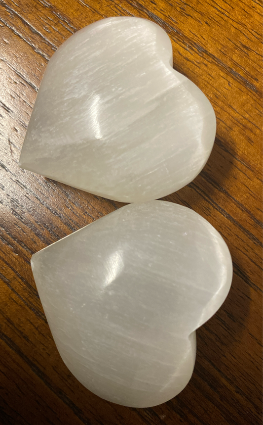Satin Spar (Selenite) Heart