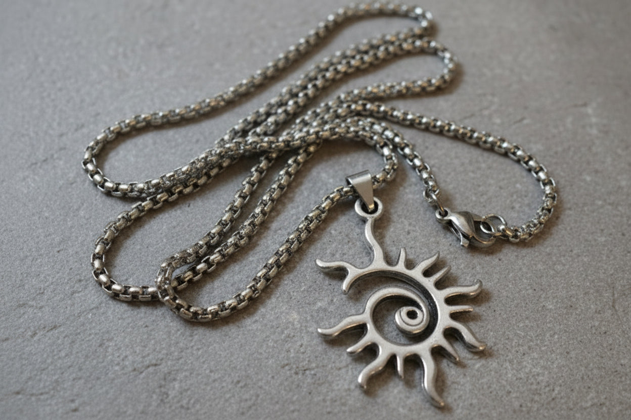 Sun Spiral Necklace 1.25”