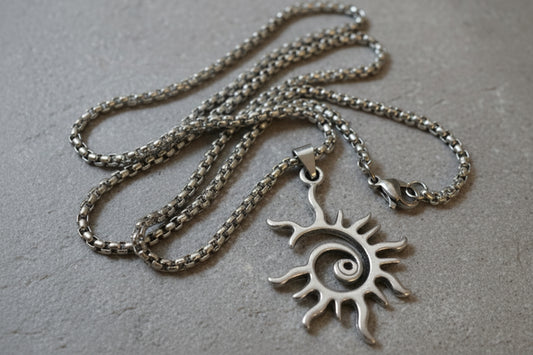 Sun Spiral Necklace 1.25”