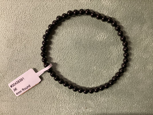 4mm Jet bracelet