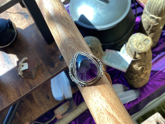 Amethyst Statement Ring Sterling Silver