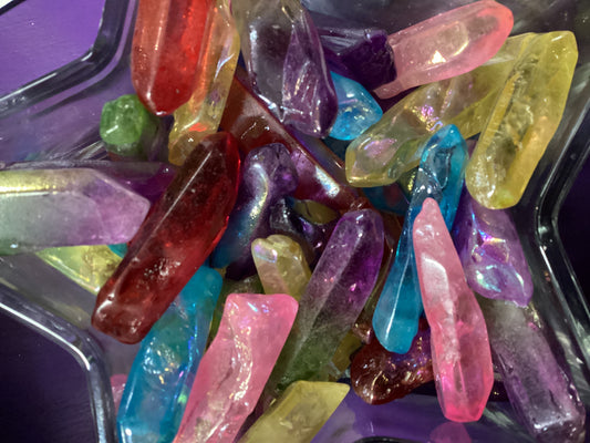 Colorful Aura Clear Quartz Points