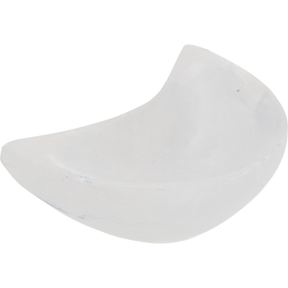 Satin Spar (Selenite) Offering Bowl Small - Moon