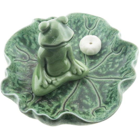 Ceramic Incense Holder Meditating Frog