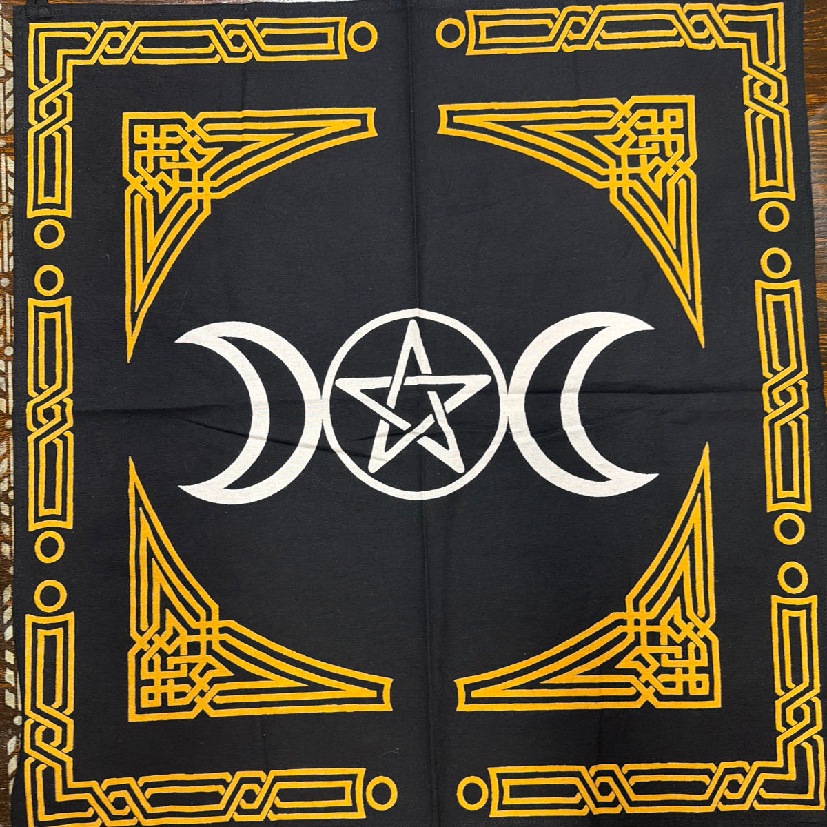 Triple Moon Pentacle Altar Cloth 24x24