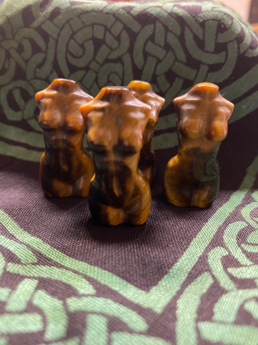 Tiger Eye Goddess Torso Carving Small
