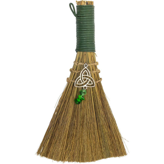 Wicca Broom - Triquetra w/ Green Aventurine (Each)