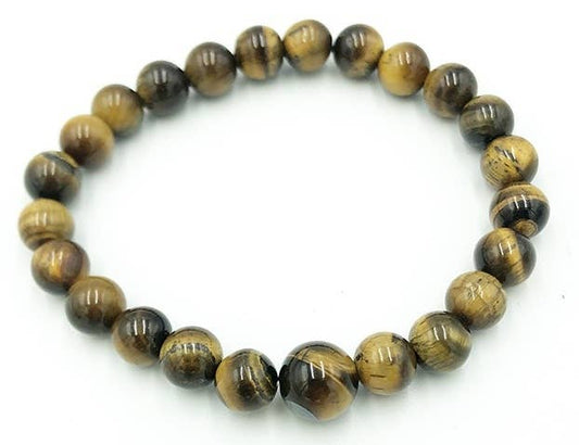 Tiger's Eye Beaded Bracelet - Wrist Mala - 8mm