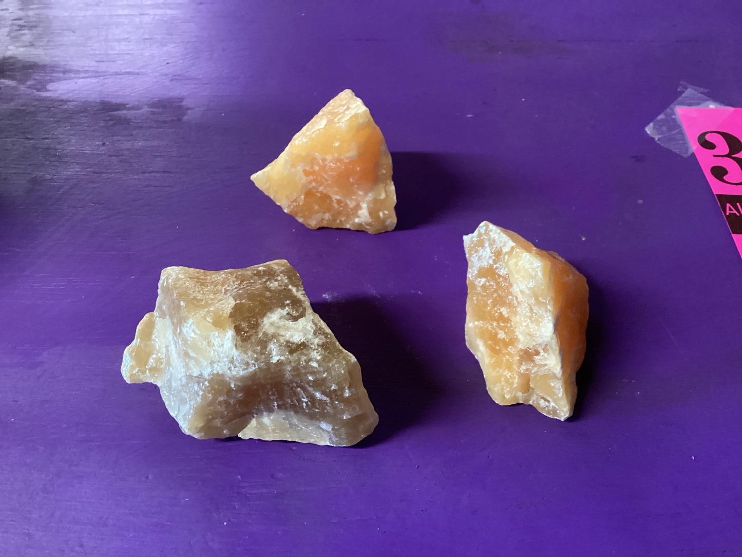 Orange Calcite untumbled stones