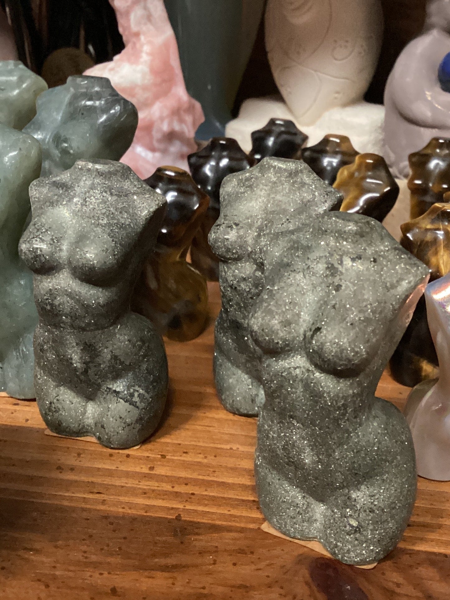 Pyrite Goddess Torso Carving