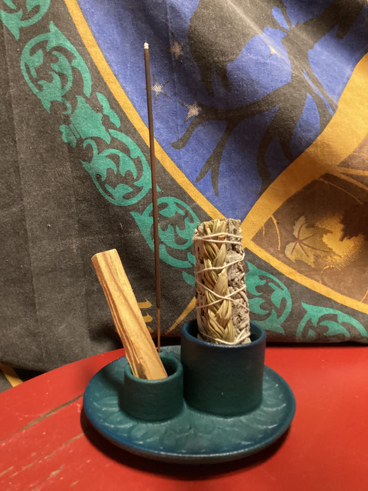 5” ceramic incense burner