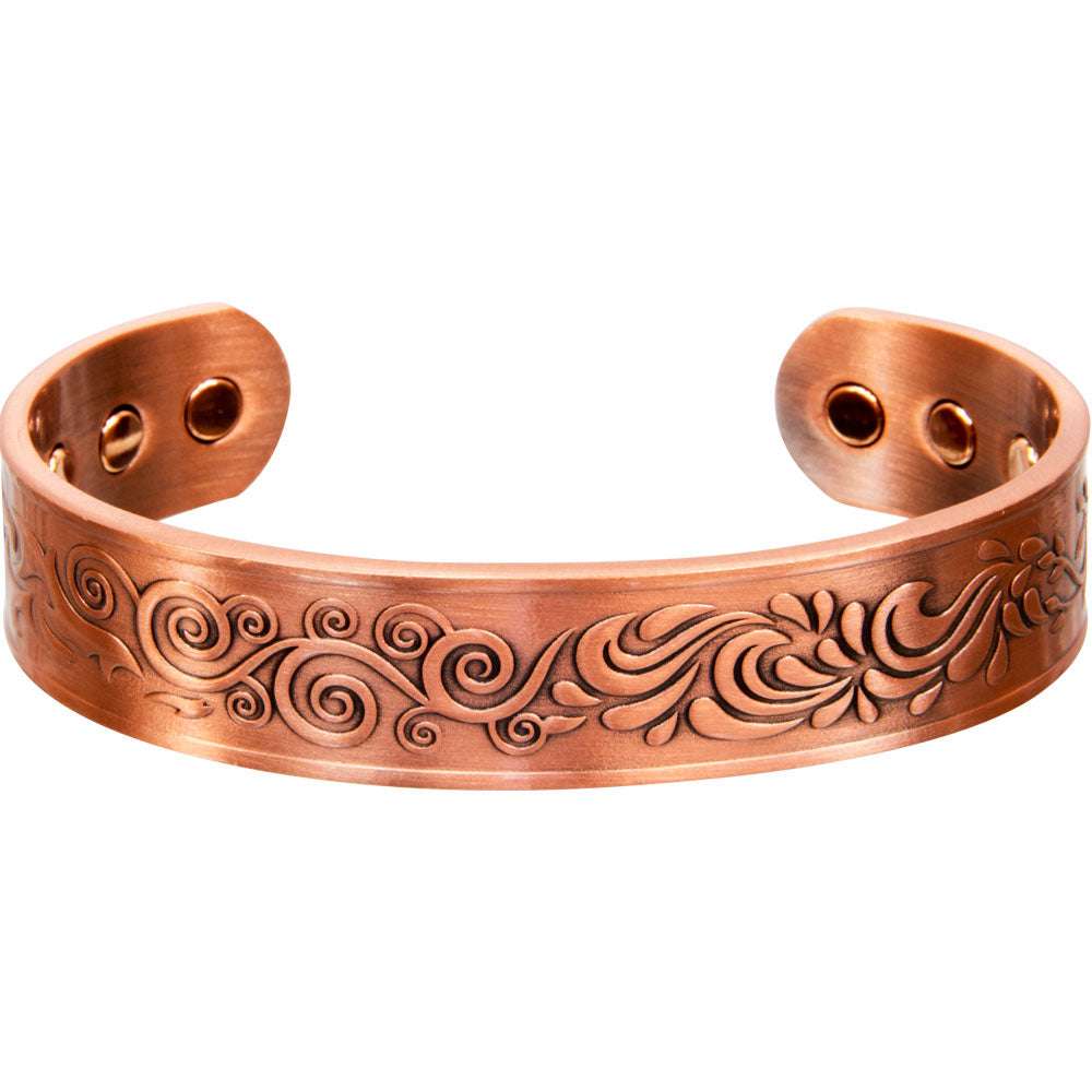 Magnetic Copper Bracelet - Four Elements - Antiqued Copper