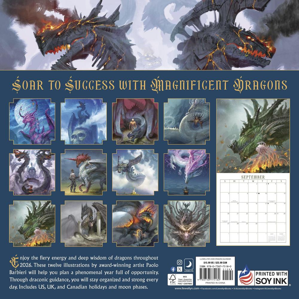 Llewellyn's 2026 Dragon Calendar