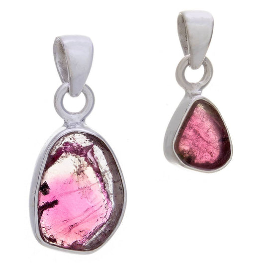 Rough Pink Tourmaline Assorted Shapes Pendant 19-25mm Watermelon Tourmaline
