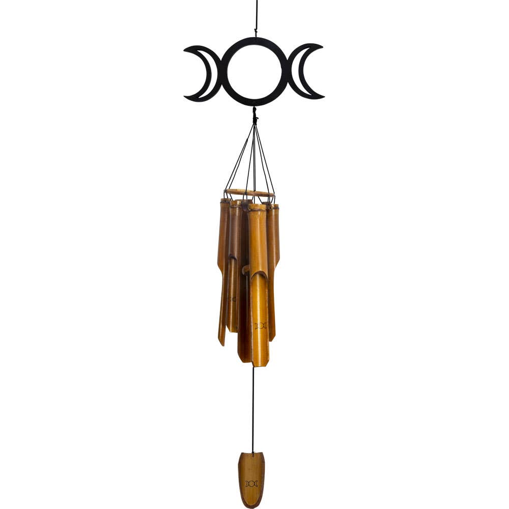 Bamboo Windchime - Triple Moon (Each)