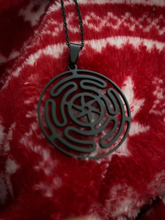 Wheel of Hekate Necklace Hecate Black
