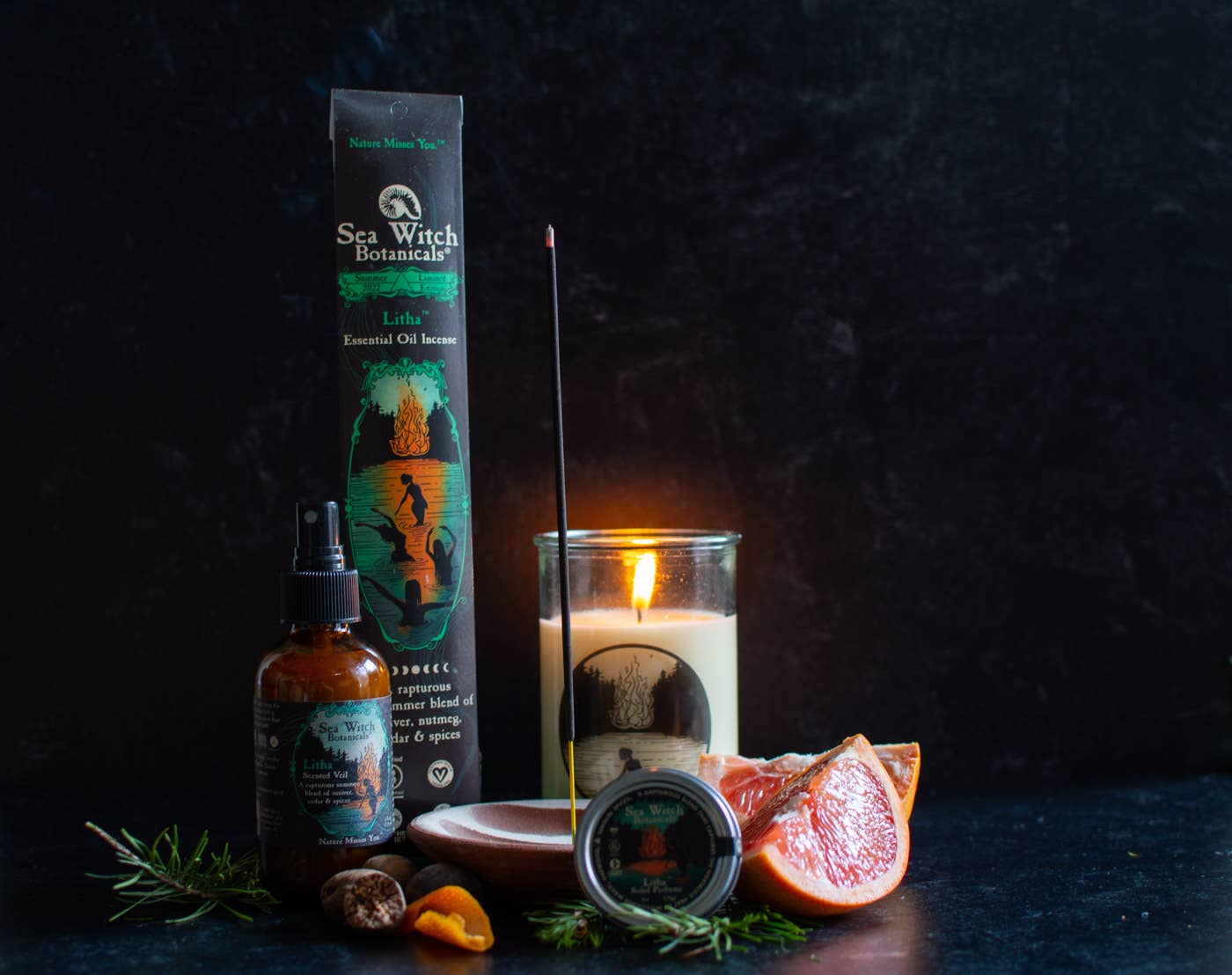 Sea Witch Botanicals Litha Incense: All-Natural Vetiver, Nutmeg, Cedar & Spices