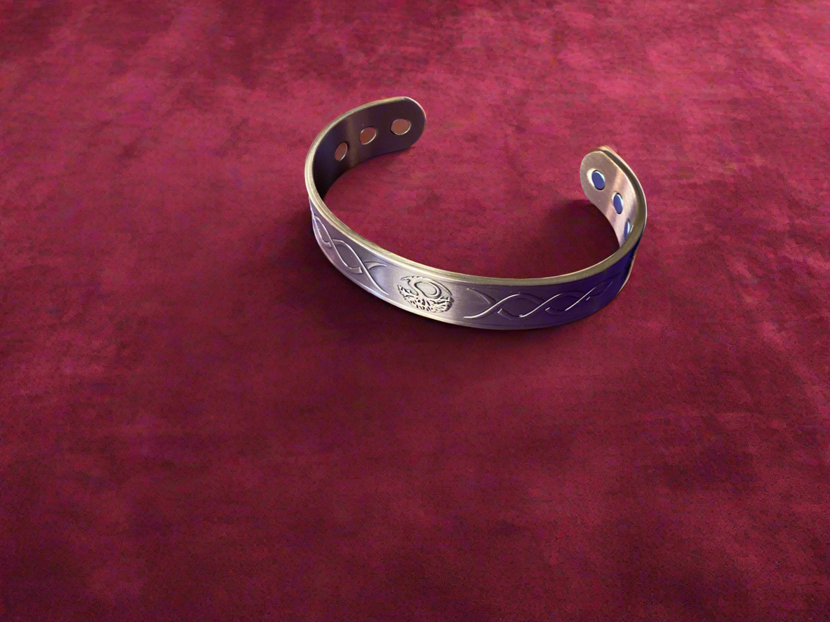 Magnetic Copper Bracelet embossed with the Four Elements.
