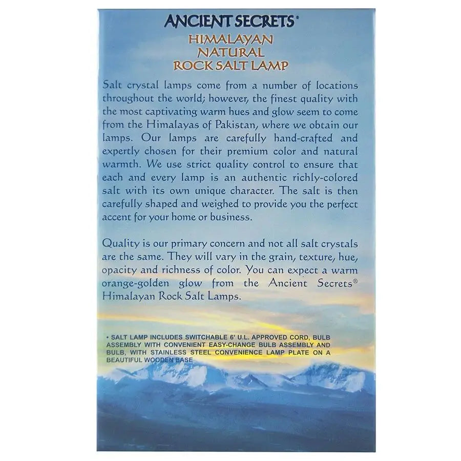 Ancient Secrets Medium Himalayan Rock Salt Lamp Medium 3-5 lbs.